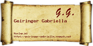 Geiringer Gabriella névjegykártya